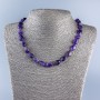 Kette aus natürlichem Amethyst mit facettierten Perlen, Durchmesser ca. 13×11 mm, Länge ca. 46 cm
