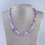 Halskette aus natürlichem Amethyst, facettiert, Durchmesser 10 x 7 mm, Länge ca. 50 cm