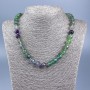 Kette aus Fluorit-Naturstein, facettierte Kugeln Ø ca. 10 mm, Länge ca. 50 cm