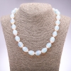 Mondstein-Kette (synthetisch), Bicone-Perle, Durchmesser 12x16 mm, Länge 46 cm