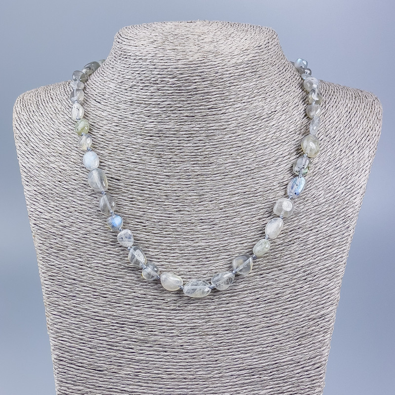 Kette aus natürlichem Labradorit, Durchmesser 7×10 mm ±, Länge ca. 50 cm