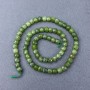 Perlen aus kanadischem Jadeit, facettierte Würfelperlen auf Schnur, Durchmesser ca. 5 × 5 mm, Länge ca. 38 cm