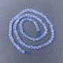 Achatperlen (blauer Chalzedon) facettierte Würfelperlen auf Schnur, Durchmesser ca. 4x4 mm, Länge ca. 39 cm