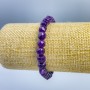 Armband aus Amethyst, Naturstein-Amethyst, facettierte Würfel, Durchmesser 7 × 7 mm, Länge 18 cm (Elastikarmband)