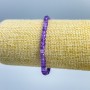 Armband aus Amethyst, natürlicher Stein, facettierte Rondellen, Größe ca. 5 × 3 mm, Länge 18 cm (Stretcharmband)