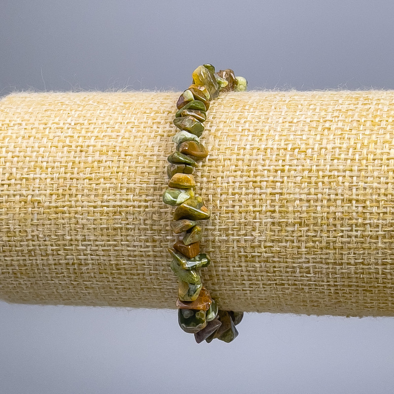 Armband aus buntem Jaspis, Körnerperlen 8×3 mm, Länge 18 cm (Stretch)