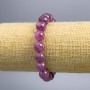 Armband aus Rubellit-Turmalin, Naturstein, glatte Kugeln, Durchmesser ca. 10,5 mm, Länge 18 cm (elastisches Armband)