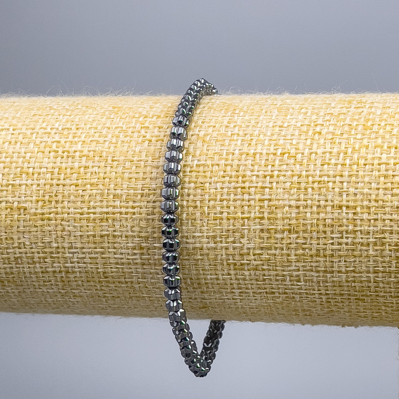 Hämatit-Blume Armband, Durchmesser ca. 4×3 mm, Länge 18 cm (Stretch)