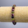 Armband aus natürlichem Turmalin, facettierte Würfel, ca. 7 × 7 mm, Länge ca. 18 cm (elastisch)