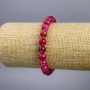 Armband Wassermelonen-Turmalin (einzeln) glatte Kugel, Durchmesser ca. 8 mm, Länge 18 cm Stretch