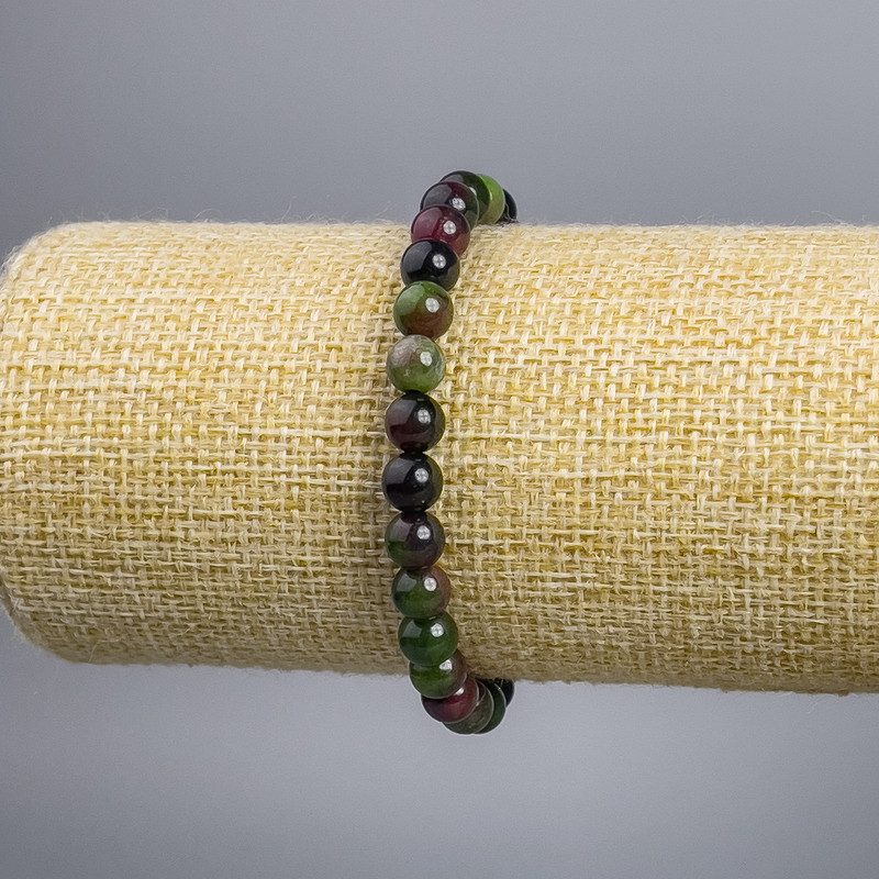 Armband Zoisit (künstlich) glatte Kugel, Durchmesser ca. 6 mm, Länge 18 cm Stretcharmband