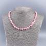 Kette aus rosa-getöntem Perlmutt, runde Perlen, Durchmesser ca. 8 mm, Länge ca. 48 cm