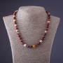 Kette aus Mookait-Jaspis, Länge 45 cm, Perlen-Durchmesser 8 mm