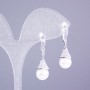 Ohrringe Xuping Rhodium-beschichtet mit weißen Strasssteinen und Mallorca-Perle 30×10 mm+