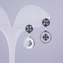 Xuping Rhodium-beschichtete Ohrstecker mit Perlmutt-Einlagen, runde Form, Durchmesser 12 mm ±, 8 mm ±, Länge 25 mm ±