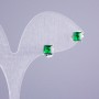 Xuping Rhodiumbeschichtete Ohrstecker mit grünem Stein, quadratischer 5×5 mm Kristall, Länge 16 mm