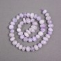 Lavendelfarbene Amethyst-Perlen auf Schnur, facettiert, natürlicher Edelstein, Durchmesser ca. 10×7 mm, Länge ca. 40 cm