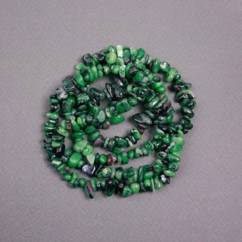 Zoisit-Krümelperlen auf Faden, Durchmesser ca. 7×6×3 mm, Länge ca. 80 cm