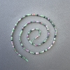 Zoosit-Würfelperlen auf Schnur, natürlicher Stein, Durchmesser ca. 2–3 mm, Länge ca. 39 cm+
