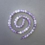 Amethyst-Naturstein Würfelperlen, facettierte Würfel, Kantenlänge 7 × 7 mm, Länge ca. 37 cm, auf Schnur