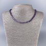 Kette aus Amethyst, natürlicher Stein, facettierte Würfel, Durchmesser ca. 4,5 × 4,5 mm, Länge ca. 50 cm