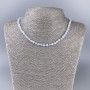 Achat-Halskette (blauer Chalzedon) facettierte Würfel, Maße 4×4 mm, Länge ca. 51 cm