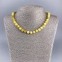 Kette aus gelbem Jadeit, facettierte Würfelperlen, Durchmesser ca. 7,5 × 7,5 mm, Länge ca. 50 cm