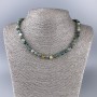 Kette aus Jaspis, glatte Perlen aus natürlichem Stein, Durchmesser ca. 6,5 mm, Länge ca. 49 cm