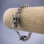 Kettengliederarmband »Drache« silberfarbenes Metall 10, 5×30 mm, Dicke 8 mm, Länge 21 cm +