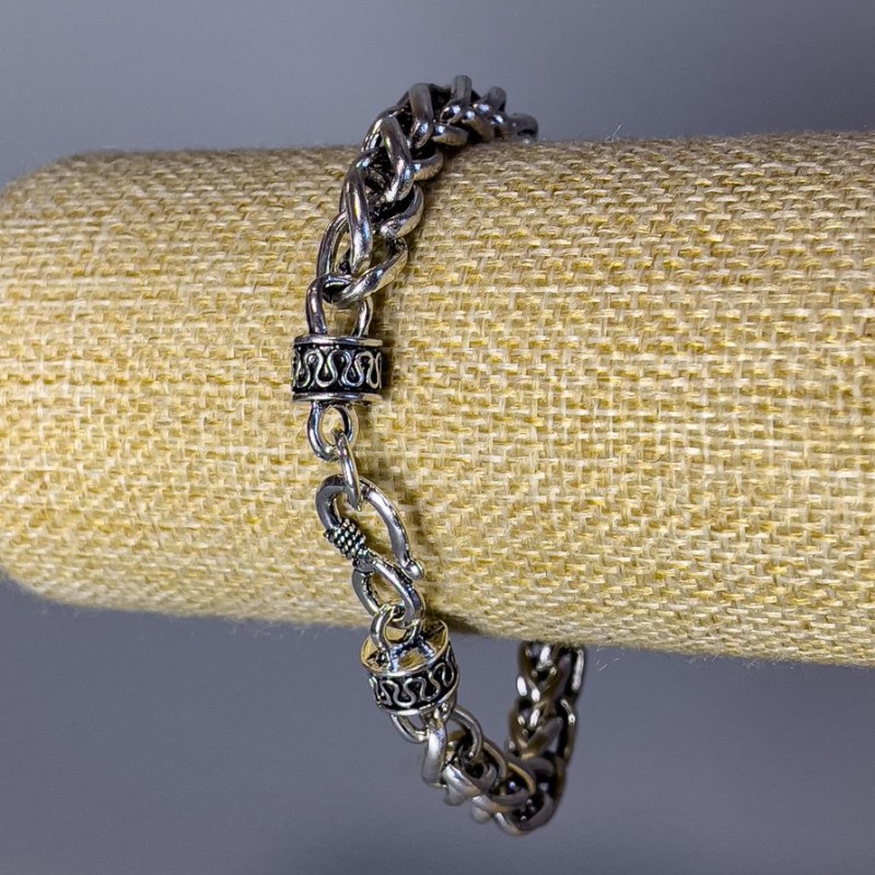 Kettenarmband „Schloss“ silberfarbenes Metall 6×8 mm, Dicke 8 mm, Länge 21 cm +