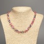 Kette aus Opalglas Rosa Chamäleon, glatte Kugeln, Durchmesser ca. 8 mm, Länge ca. 49 cm
