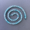 Amazonit-Scheibenperlen aus natürlichem Stein auf Schnur, Durchmesser ca. 6×3 mm, Länge ca. 40 cm, mit Rocailles 3×2 mm