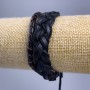 Armband, Länge 18–25 cm, Dicke 15 mm, Eco-Leder, Farbe Schwarz, mit Verschluss