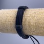 Armband, Länge 18–25 cm, Dicke 12 mm, Öko-Leder, Farbe Schwarz, mit Zugverschluss