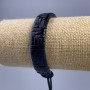 Armband, Länge 18–25 cm, Dicke 13 mm, Öko-Leder, Farbe Schwarz, mit Zugband
