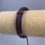 Armband, Länge 18–25 cm, Dicke 12 mm, Öko-Leder, braun, mit Verschluss