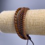Armband aus Öko-Leder, Länge 18–25 cm, Dicke 12 mm, hellbraun, mit Kordelzug