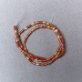 Karneol-Perlen, Naturstein, facettiert, Durchmesser 2×5 mm, Länge ca. 38 cm, auf Faden