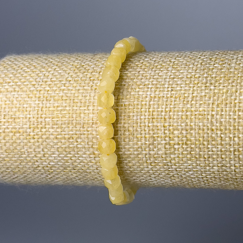 Armband aus natürlichem Citrin, facettierte Würfel, Ø 5,5 mm, Länge 18 cm (Stretch)