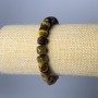Armband aus Tigerauge, Naturstein, facettierte Würfel, Durchmesser 8,5 mm, Länge 18 cm (Stretcharmband)