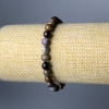 Petersit-Armband, Naturstein, glatte Kugel, Durchmesser 6,5 mm, Länge 18 cm (Stretch)