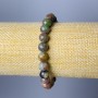 Armband aus Wassermelonen-Granat, Naturstein, glatte Kugeln, Durchmesser 8,5 mm, Länge 18 cm (Stretch)