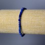 Armband aus Lapislazuli, Naturstein, facettierte Würfel, Durchmesser ca. 4 mm, Länge 18 cm (elastisch)