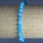 Armband aus Aquamarin, natürlicher Stein, facettierte Kugeln, Durchmesser ca. 6 mm ±, Länge ca. 18 cm (Stretcharmband)