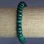 Armband aus natürlichem Malachit, glatte Rondellen, Durchmesser ca. 9×5 mm, Länge 18 cm (Stretch-Armband)