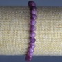 Armband Rubellit-Turmalin, Naturstein, facettierte Kugeln, Durchmesser 6 mm ±, Länge 18 cm (Stretcharmband)