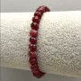 Armband Rubellit-Turmalin, natürlicher Stein, facettierte Rondellen, Durchmesser 6×5 mm, Länge 18 cm (elastisches Band)