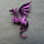 Brosche Drache in Himbeerrot und schwarzer Emaille