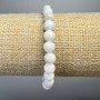Armband aus Hemimorphit, Naturstein, glatte Kugeln, Durchmesser 6,5 mm, Länge ca. 18 cm (Elastikband)