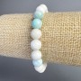 Armband aus Hemimorphit, Naturstein, glatte Kugeln, Durchmesser 8,5 mm ±, Länge ca. 18 cm ± (Stretch)